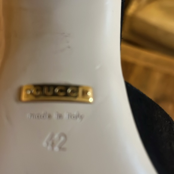 Gucci Black Suede GG Marmont Fringe Slide Sandals - Picture 10 of 13